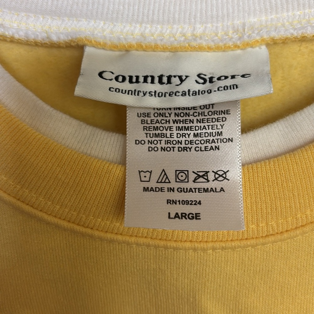Yellow Floral Embroidered Sweatshirt by Country Store. L. - Picture 4 of 7